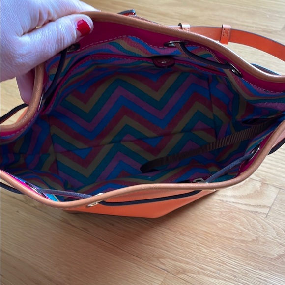 Dooney & Bourke Saffiano Drawstring Shoulder Bag ~ Geranium ❤️ - Picture 15 of 15